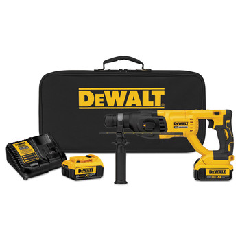 ELECTRICAL TOOLS | Dewalt DCH133M2 20V MAX XR Lithium-Ion D-Handle SDS-Plus 1 in. Cordless Rotary Hammer Kit with 2 Batteries (4 Ah)