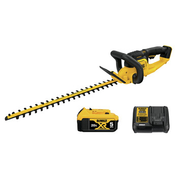 DEWALT 20V MAX SYSTEM | Dewalt 20V MAX Brushed Lithium-Ion 22 in. Cordless Hedge Trimmer Kit (5 Ah) - DCHT820P1